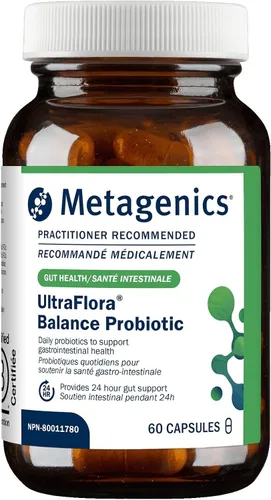 Vista 9 de Metagenics UltraFlora Balance Suplemento probiótico, 30 cápsulas Shelf-Stable Daily Gut Health Supplement for Digestive and Immune Support