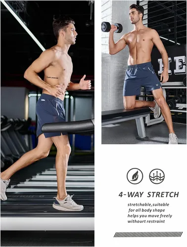 Vista 5 de NORTHYARD Pantalones cortos deportivos para correr para hombre, 5 pulgadas, para entrenamiento, gimnasio, tenis, secado rápido, para entrenamiento