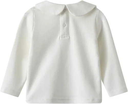 Vista 2 de Camiseta básica de manga larga con cuello Peter Pan para niños y niñas