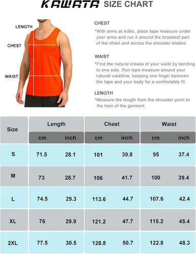 Vista 6 de KAWATA Camisetas sin mangas de neón para hombre, de secado rápido, gimnasio, culturismo, entrenamiento, camisetas sin mangas, camiseta de verano