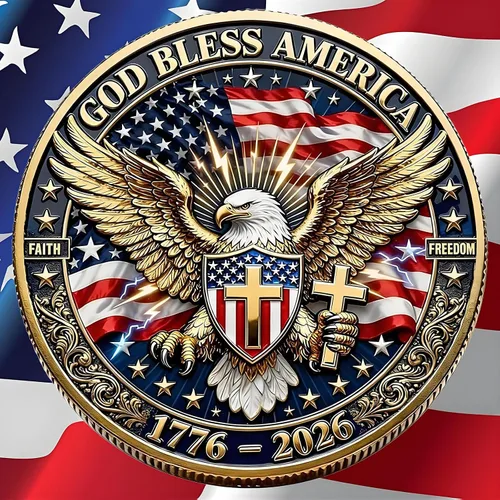 Vista 2 de America - Moneda conmemorativa del 250 aniversario, desafío de 250 aniversario de Estados Unidos, para patriotismo, moneda de aniversario