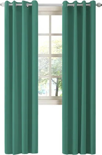 Vista 120 de LA PALMA Cortinas opacas con aislamiento térmico y ojales, para sala de estar, dormitorio, paquete de 2 paneles