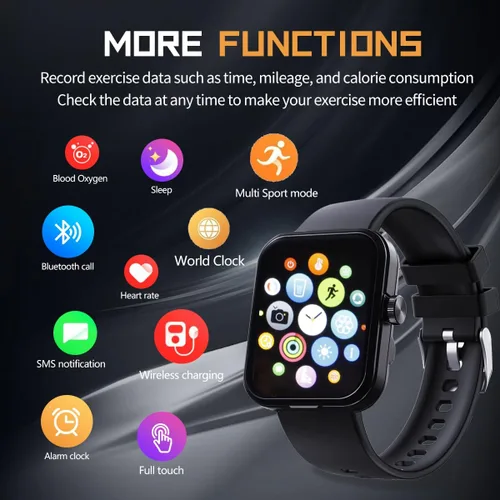 Vista 4 de Reloj inteligente con auriculares, pantalla HD de 1.85 pulgadas para hombres, reloj Bluetooth 2 en 1 con monitor de sueño, frecuencia cardíaca