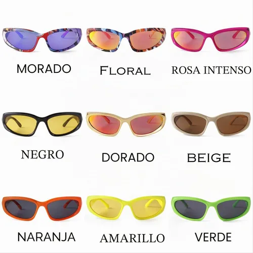Vista 6 de ADE WU Gafas de sol envolventes de moda para mujeres y hombres Marco beige/lente marrón