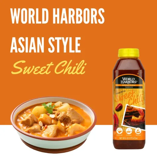Vista 7 de World Harbors Salsa de chile dulce y adobo - Salsa de chile dulce tailandés, ideal para alitas de pollo, mariscos, carnes a la parrilla, ensaladas