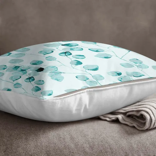 Vista 3 de S4Sassy Funda de almohada decorativa india verde azulado con estampado de hojas, funda de almohada para sofá, 20 x 20 pulgadas