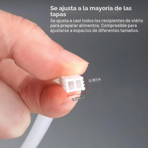 Vista 2 de Juntas de silicona de repuesto para tapas de recipientes de vidrio