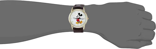 Vista 6 de Disney Mickey Mouse Adult Classic Cardiff Articulating Hands Analog Quartz Leather Strap Watch