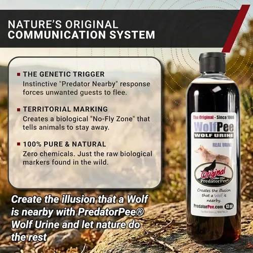 Vista 2 de PredatorPee 100% orina de lobo - Aroma de marcado territorial - Crea ilusión de que el lobo está cerca