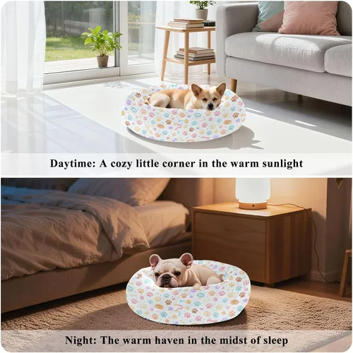 Vista 4 de Pet Dog Beds Relieve Stress Fluffy Cat Cave Bed for Small Size Pets Sleeping XS Dog Paws