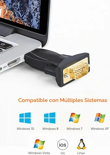Vista 2 de CableCreation Adaptador serie DB9 macho USB a RS232, chipset FTDI, 9 pines