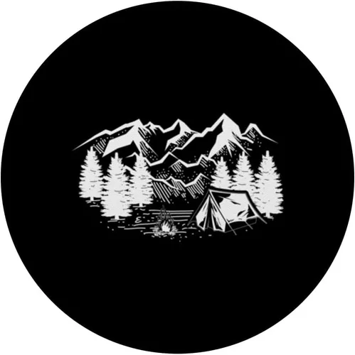 Vista 3 de Camping Camper Camp Outdoor Lover Wanderlust Nature PopSockets PopSockets intercambiables PopGrip