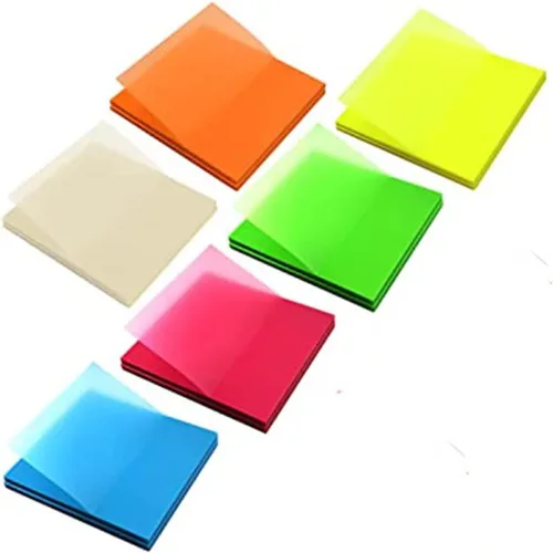 Vista 6 de Notas adhesivas transparentes, adhesivos mate transparentes, papel de notas autoadhesivo impermeable, recordatorio de mensaje, notas adhesivas