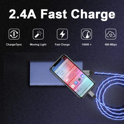 Vista 2 de Cable de carga para iPhone, cable Lightning de 3 pies con certificación MFi de Apple, cable de carga rápida USB de alta velocidad, cable