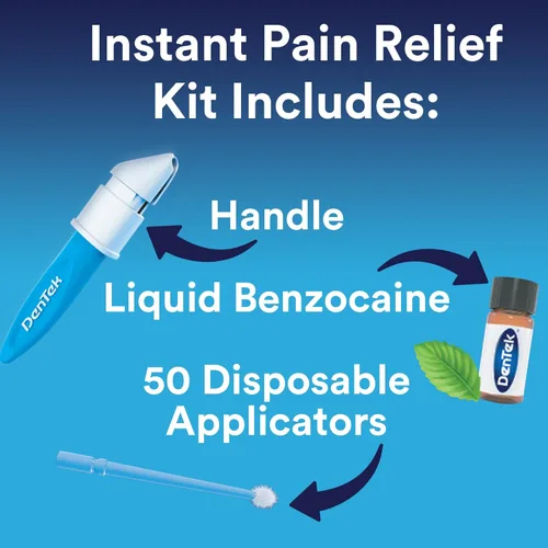 Vista 3 de DenTek Kit Instantáneo de Alivio del Dolor Oral de Máxima Resistencia para Dolor de Muelas 50 Unidades Máxima fuerza, alivio instantáneo