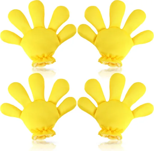 Vista 8 de Geyoga 2 pares de guantes grandes de disfraz de manos de dibujos animados, guantes de Halloween para fiestas, cumpleaños, juegos de rol, disfraces