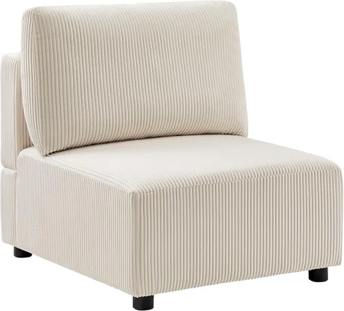 Vista 31 de Sofá biplaza de 66.9 pulgadas, sofá cama modular convertible de 2 plazas de pana, moderno juego de sofá combinado gratuito para sala de estar y Beige