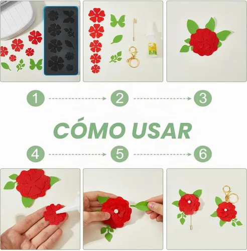 Vista 3 de SUPERDANT Troqueles de corte de flores, aretes de rosa, broche de madera, pinzas para el cabello, troqueladas de cuero, máquina de corte de madera