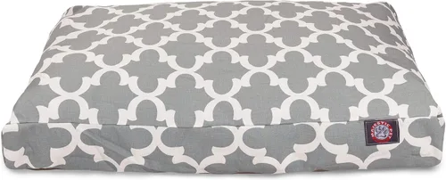 Vista 2 de Majestic Pet Products - Cama rectangular pequeña para perros y mascotas con cubierta extraíble lavable y enrejado gris