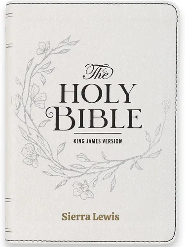 Vista 12 de Biblia impresa grande personalizada KJV para adultos, nombre grabado Marrón