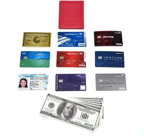 Vista 7 de KALMORE Women's Credit Card Holder Leather Slim Minimalist Wallet