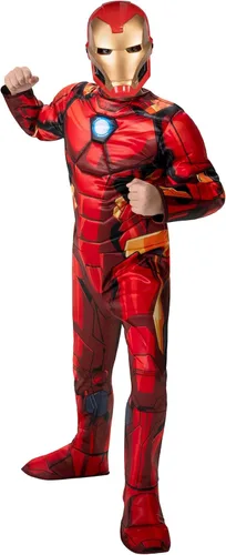 Vista 6 de Disfraz Deluxe de Iron Man para niños de MARVEL, disfraz de superhéroe de Tony Stark para niños, para Halloween - Oficialmente licenciado