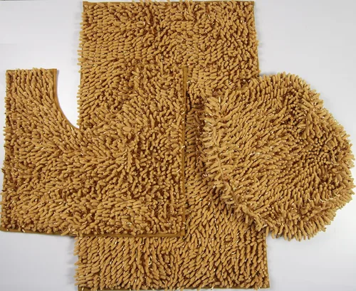 Vista 9 de BH Home & Linen Juego de 3 tapetes de baño de microfibra mixta de felpilla ultra brillante ultra suave, tapete grande de 19.5 x 31 pulgadas, tapete