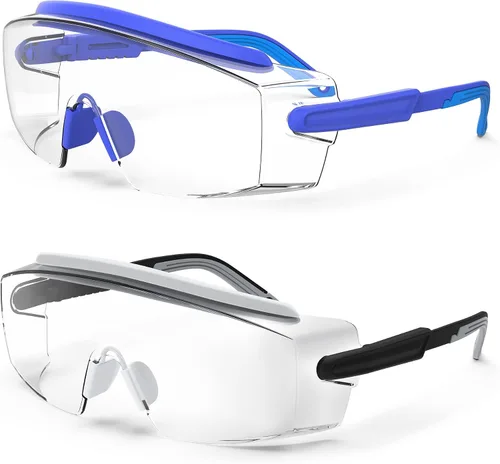 Vista 24 de Gafas de seguridad antivaho Gafas de seguridad sobre gafas protectoras con lentes antiarañazos ajustables