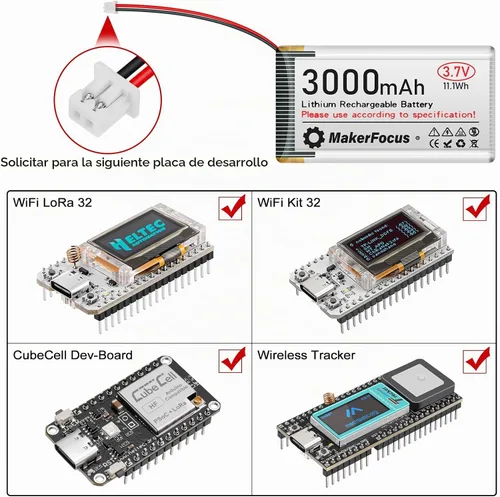 Vista 4 de 3.7V 3000mAh batería recargable de polímero de litio para ESP32 1 unids