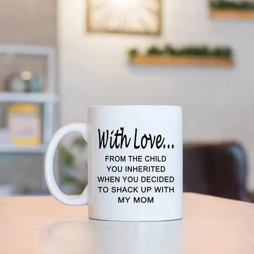 Vista 3 de WENSSY Regalos para padrastro, taza con amor del niño que heredaste, regalo de cumpleaños para el día del padre para padrastro de hijastra hijastro