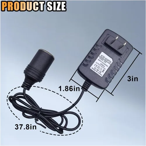 Vista 2 de Convertidor de CA a CC de 100-240V, 12V, 2A, 24W, adaptador de corriente portátil, enchufe de encendedor de cigarrillos para automóvil