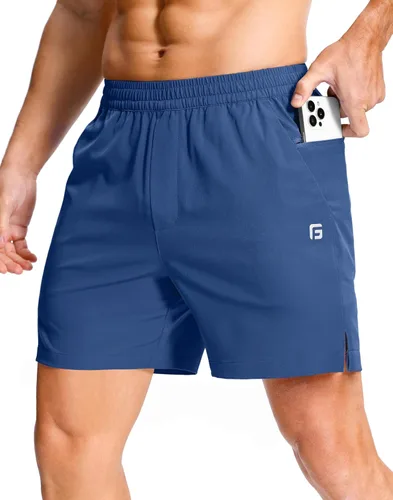 Vista 44 de GGJ Pantalones cortos deportivos ligeros para hombre con 2 bolsillos con cremallera de 7/5/9 pulgadas, pantalones cortos de tenis de secado rápido