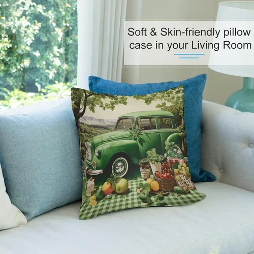 Vista 8 de Funda de cojín de terciopelo verde con diseño de trébol de granja, fundas decorativas para sala de estar, fundas de almohada cuadradas decorativas