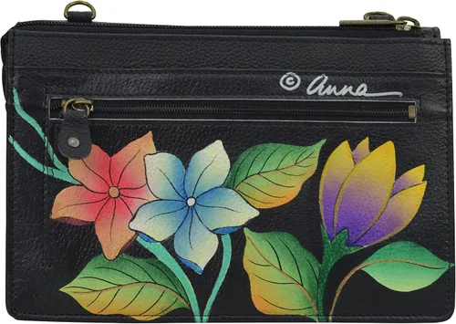 Vista 13 de Anna by Anuschka Women’s Hand-Painted Genuine Leather Organizer Wallet On a String