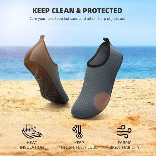 Vista 2 de Calcetines de agua para mujeres y hombres adultos, zapatos de natación acuáticos, playa, río, piscina, descalzo, yoga, ejercicio, accesorios