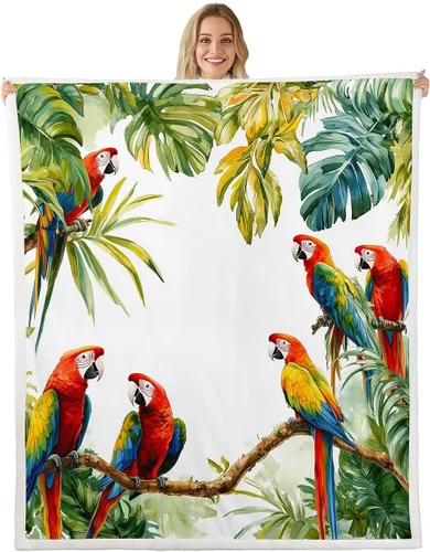 Vista 22 de Erosebridal Rooster Fleece Throw Blanket 40"x50" for Bedroom Living Rooms Sofa Couch,Chicken Farmhouse Sherpa Blanket,Wildflower Fuzzy Plush