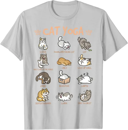 Vista 77 de Cat Yoga Poses Cats Practicing Mindfulness Meditación Kitten - Camiseta, Negro, S