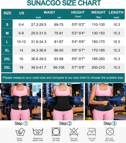Vista 6 de SUNACGO Entrenador de cintura de sudor para mujer, corsé reductor de cintura, faja deportiva, faja moldeadora de cuerpo, cinturones de vientre