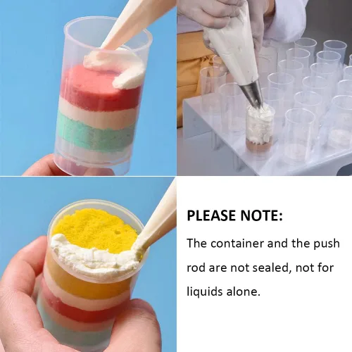 Vista 2 de Paquete de 12 recipientes push up pop con bandeja, soporte para moldes para tartas, para golosinas caseras, postres