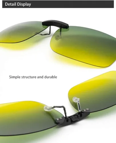 Vista 5 de UpaClaire Gafas de conducción nocturnas Clip-On, Reducción de reflejos polarizados, Visión de alta definición