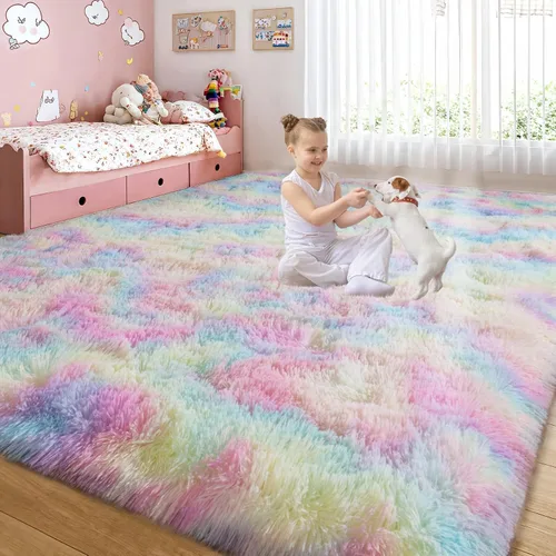 Vista 22 de qulint Alfombra negra para dormitorio, alfombra de área pequeña de 2 x 3 pies para habitación de niños, alfombra suave y mullida para sala de estar