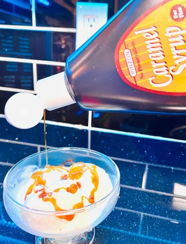 Vista 2 de Jarabe de caramelo de flan. Botella de 22 onzas