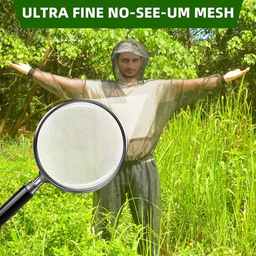 Vista 3 de Traje para mosquitos, pantalones y chaqueta con capucha, traje de cuerpo completo para jardinería y protección al aire libre contra insectos