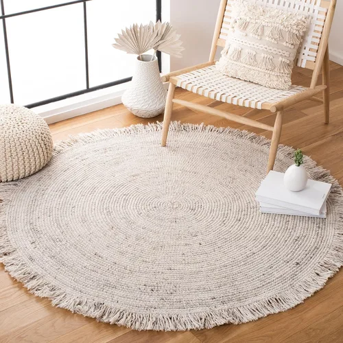 Vista 12 de SAFAVIEH Colección trenzada BRD275Z - Alfombra redonda de 4 pies, color negro/marfil, hecha a mano para entrada, vestíbulo, sala de estar