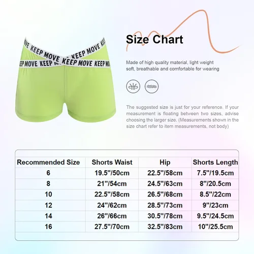 Vista 5 de Haitryli Pantalones cortos de ciclismo para niña, pantalones cortos para fitness, correr, deporte, pantalones cortos para correr y bailar