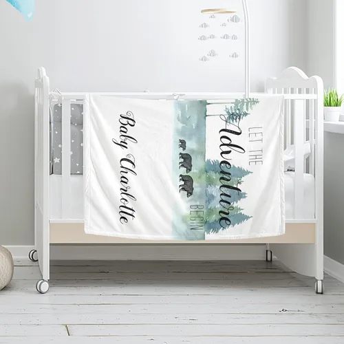 Vista 2 de Manta de bebé personalizada para niños y niñas, manta de bebé personalizada con nombre, regalos personalizados para baby shower, mantas recibidoras
