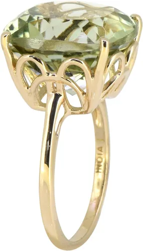 Vista 4 de YoTreasure Green Amethyst Solid Sterling Silver Gold Plated Statement Ring Jewelry