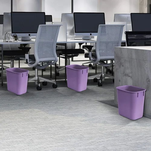 Vista 4 de Acrimet Papelera para escritorio, 3.25 galones, 13 cuartos de galón, 12 litros, basurero (plástico) (color morado) (juego de 4)