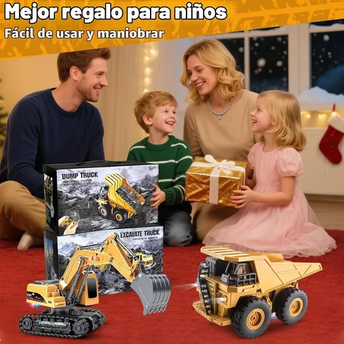 Vista 7 de Paquete de 2 vehículos de construcción Rc, excavadora de control remoto