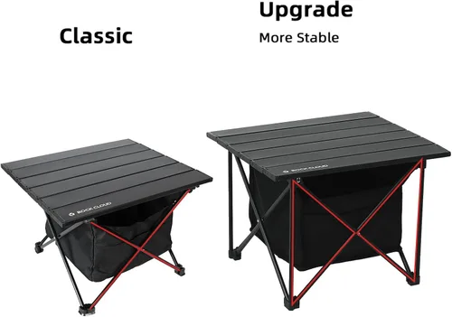 Vista 5 de ROCK CLOUD Mesa de campamento portátil de aluminio ultraligera, mesa de playa compacta plegable con bolsa de almacenamiento para camping